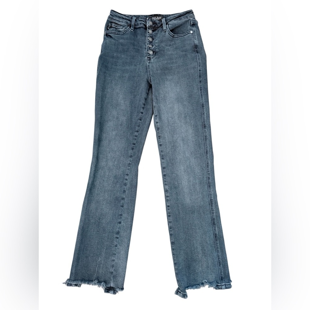 Women's Judy Blue high waisted - straight leg, frayed hem Jeans - 7/28
